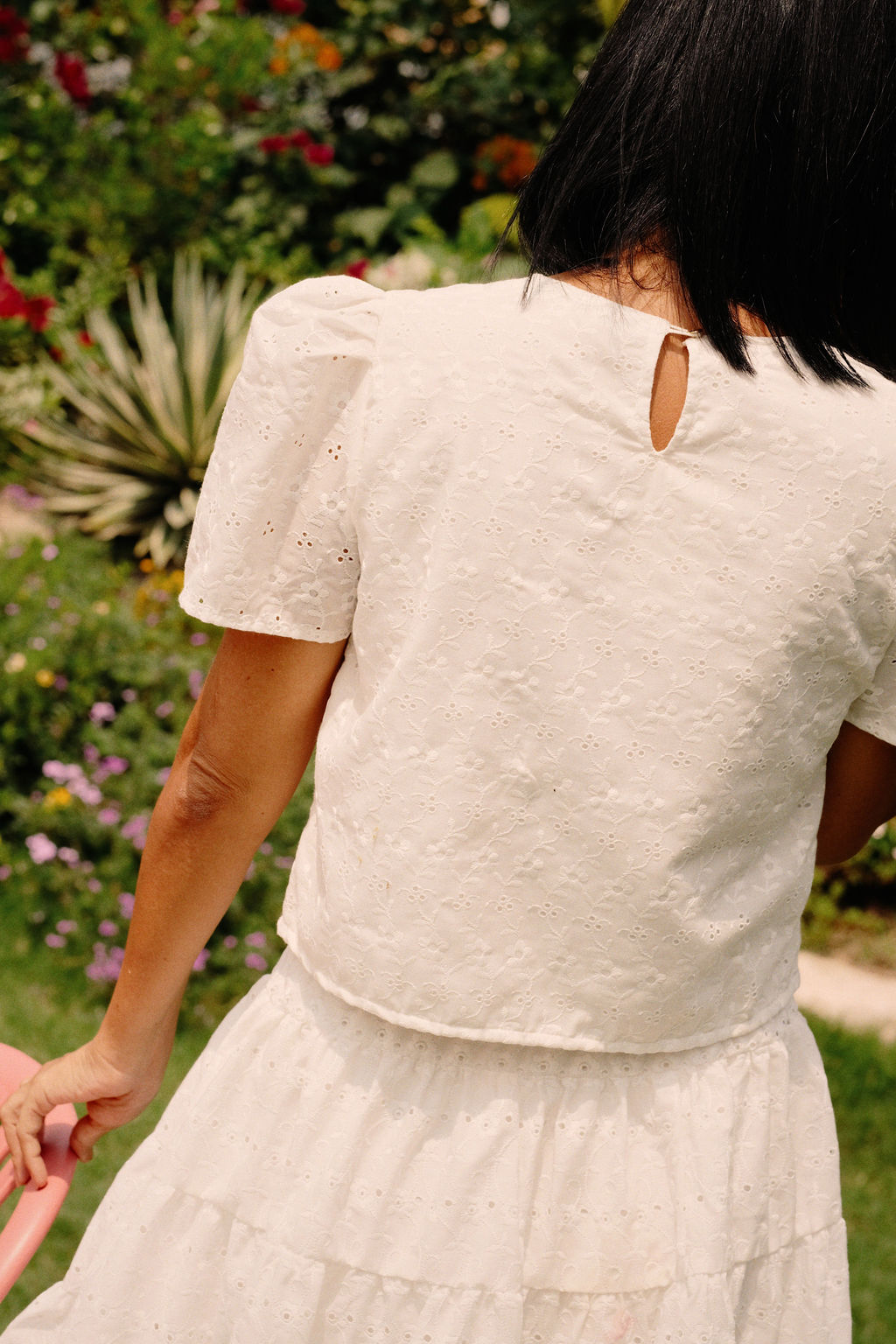 BLOUSE ROSA - BRODERIE ANGLAISE