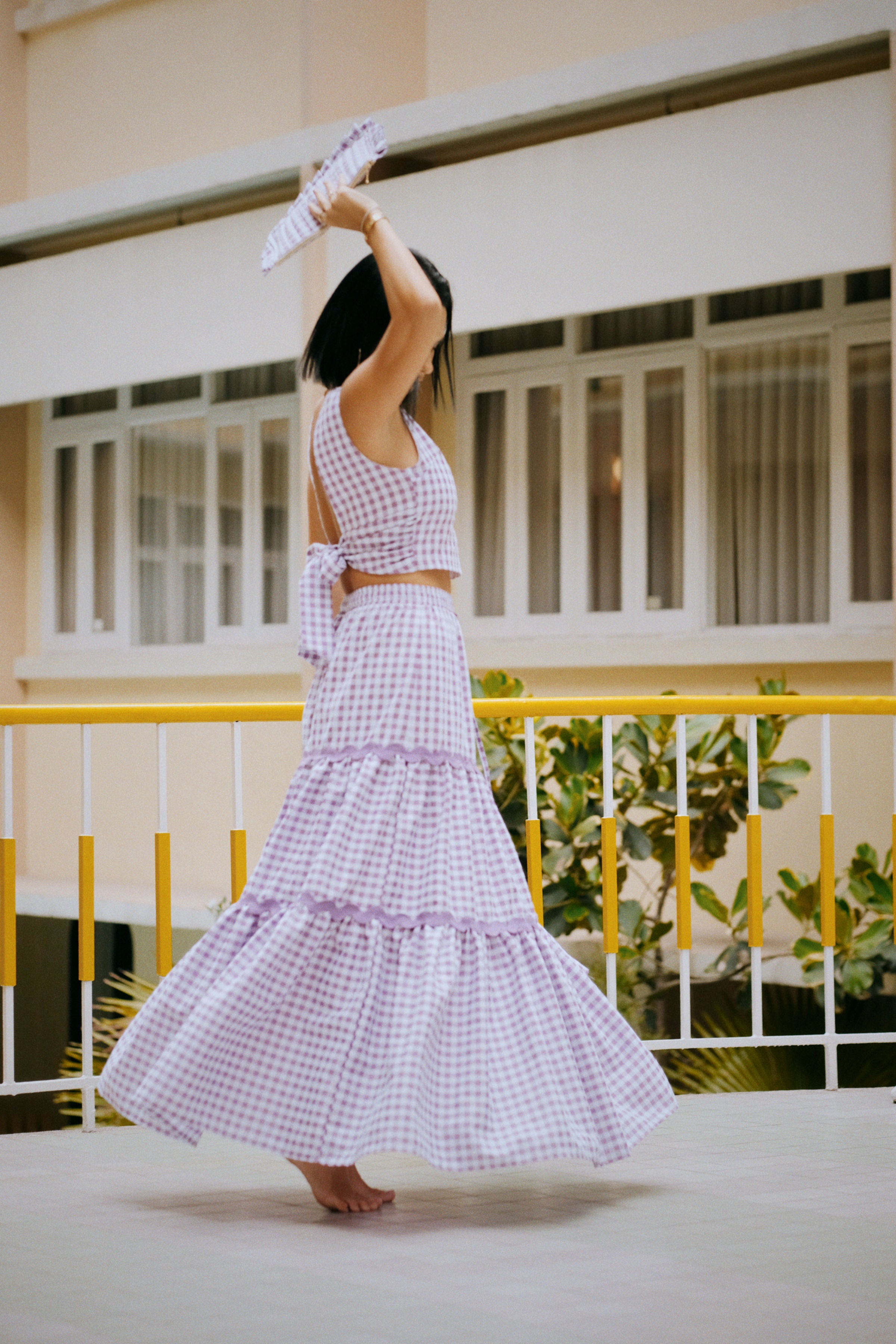 TOP GINO - LILA GINGHAM