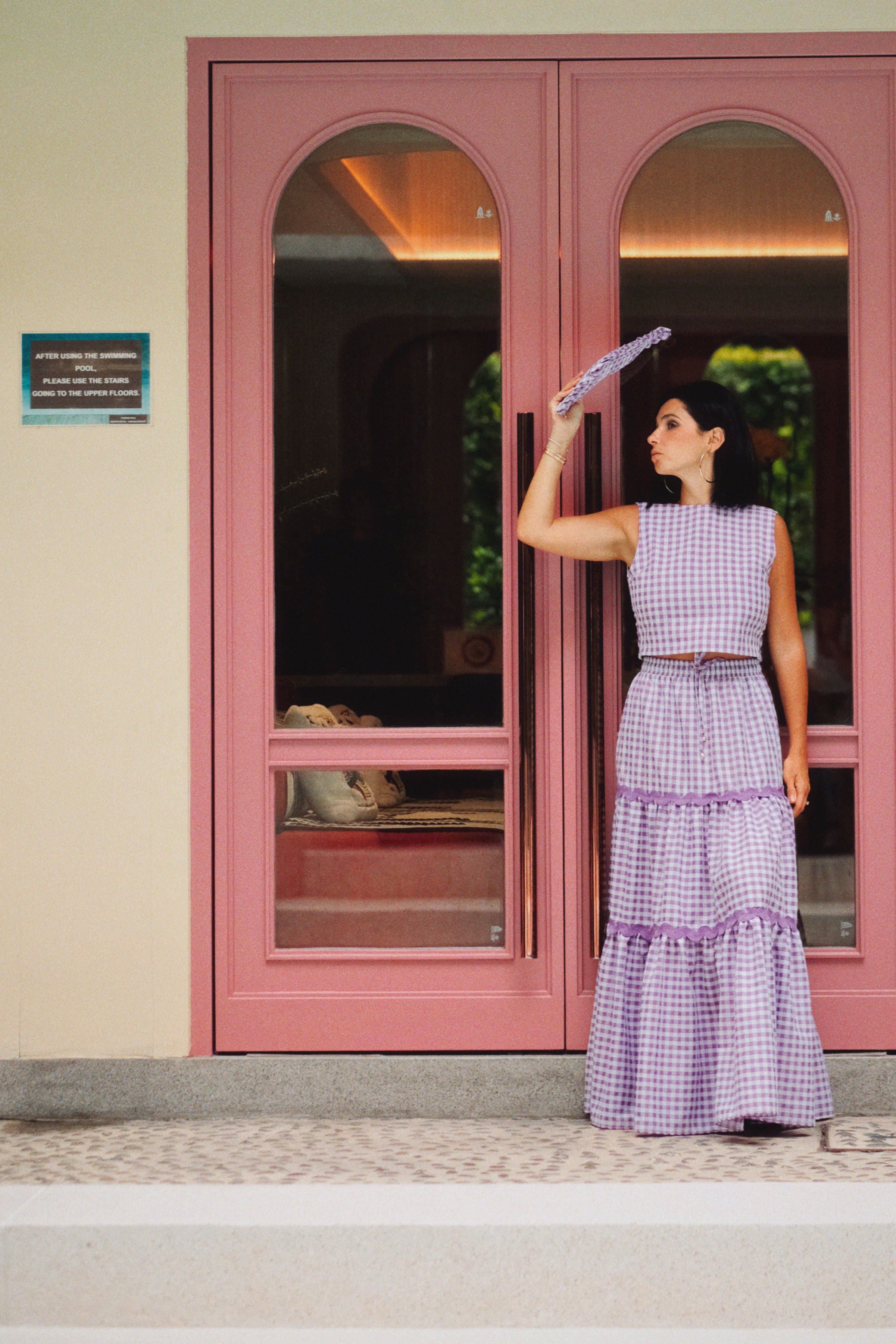 TOP GINO - LILA GINGHAM
